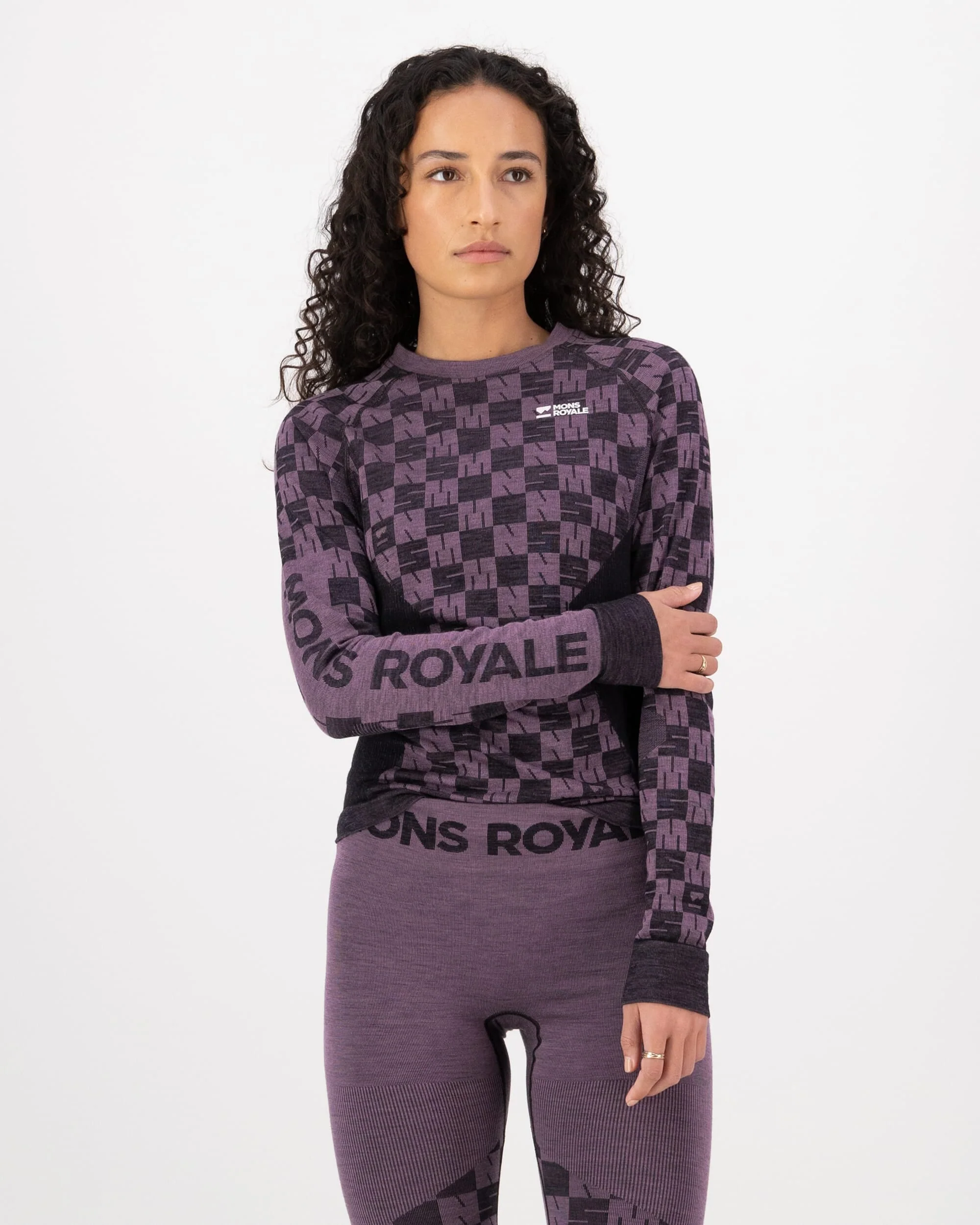 Ascender Merino Base Layer Long Sleeve - Mauve / Black | Women's Long Sleeve Top