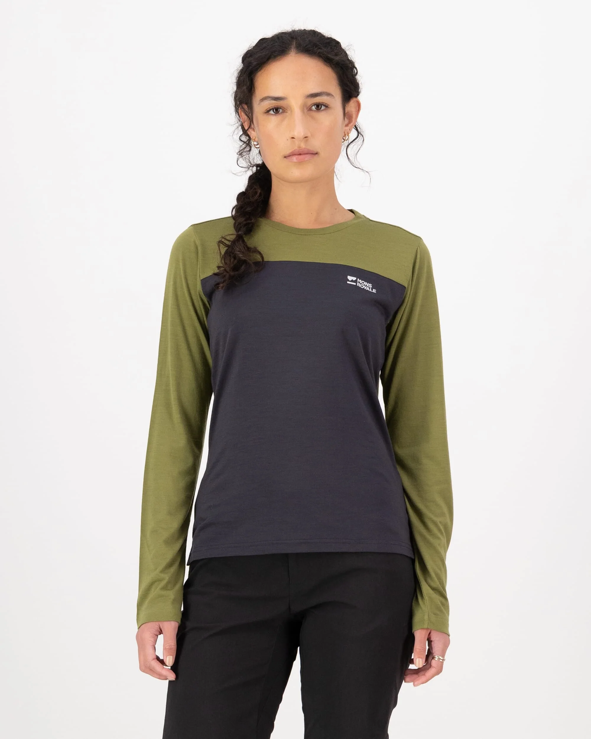 Diversion Merino Bike Jersey Long Sleeve - Fern / 9 Iron | Women's Bike Jersey