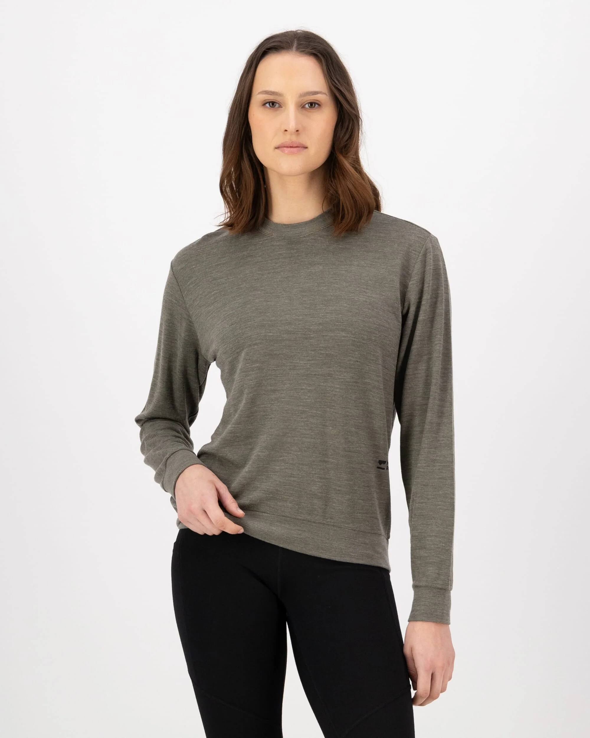 Horizon Merino Crew - Dark Olive | Women's Mid Layer