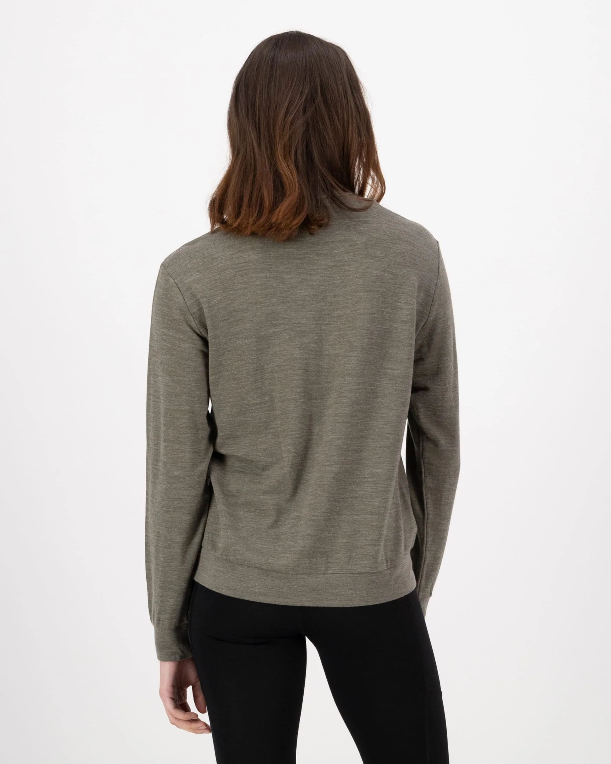 Horizon Merino Crew - Dark Olive | Women's Mid Layer - Image 2