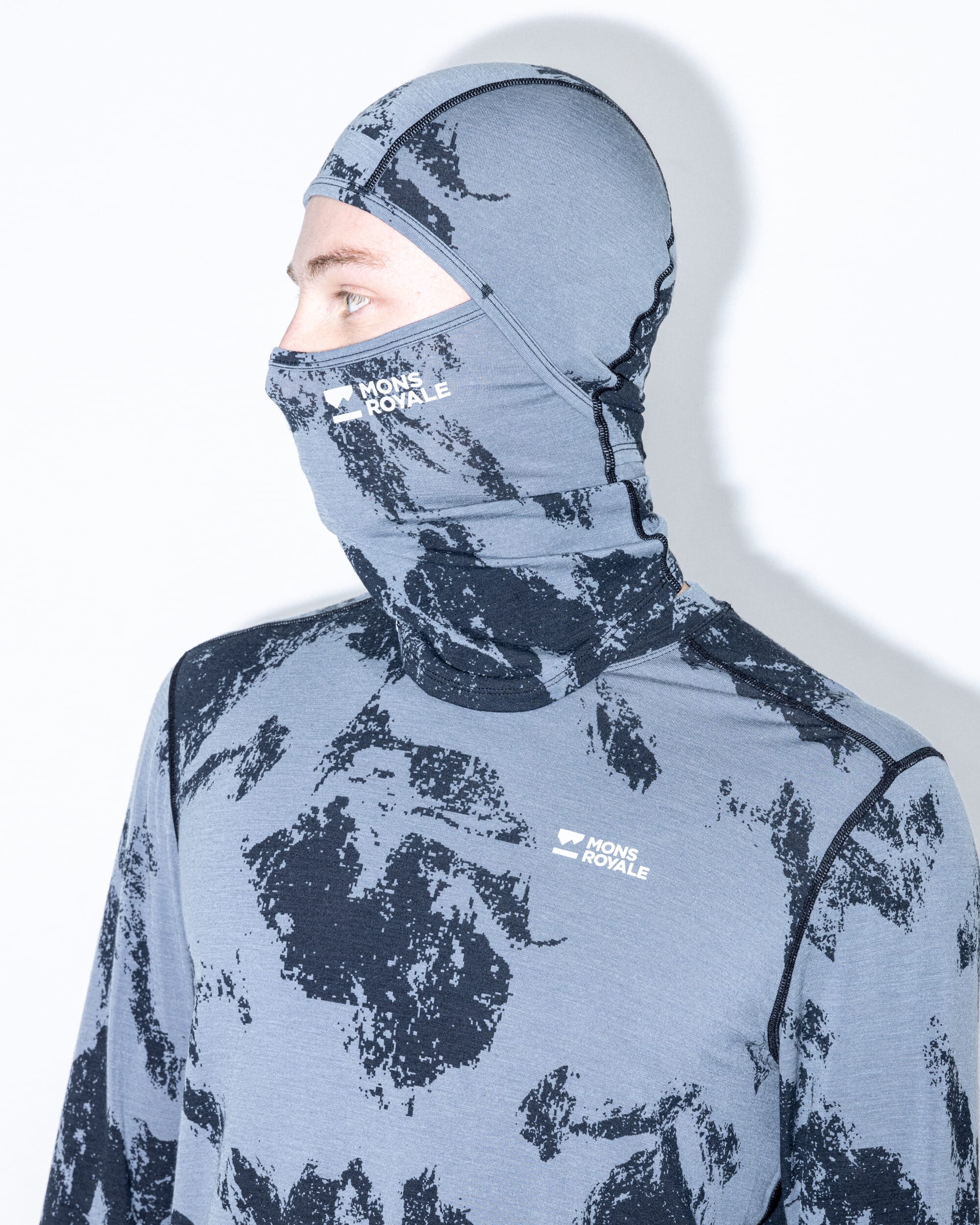 Santa Rosa Merino Balaclava - Mtn Pixel Grey | Unisex Balaclava - Image 4