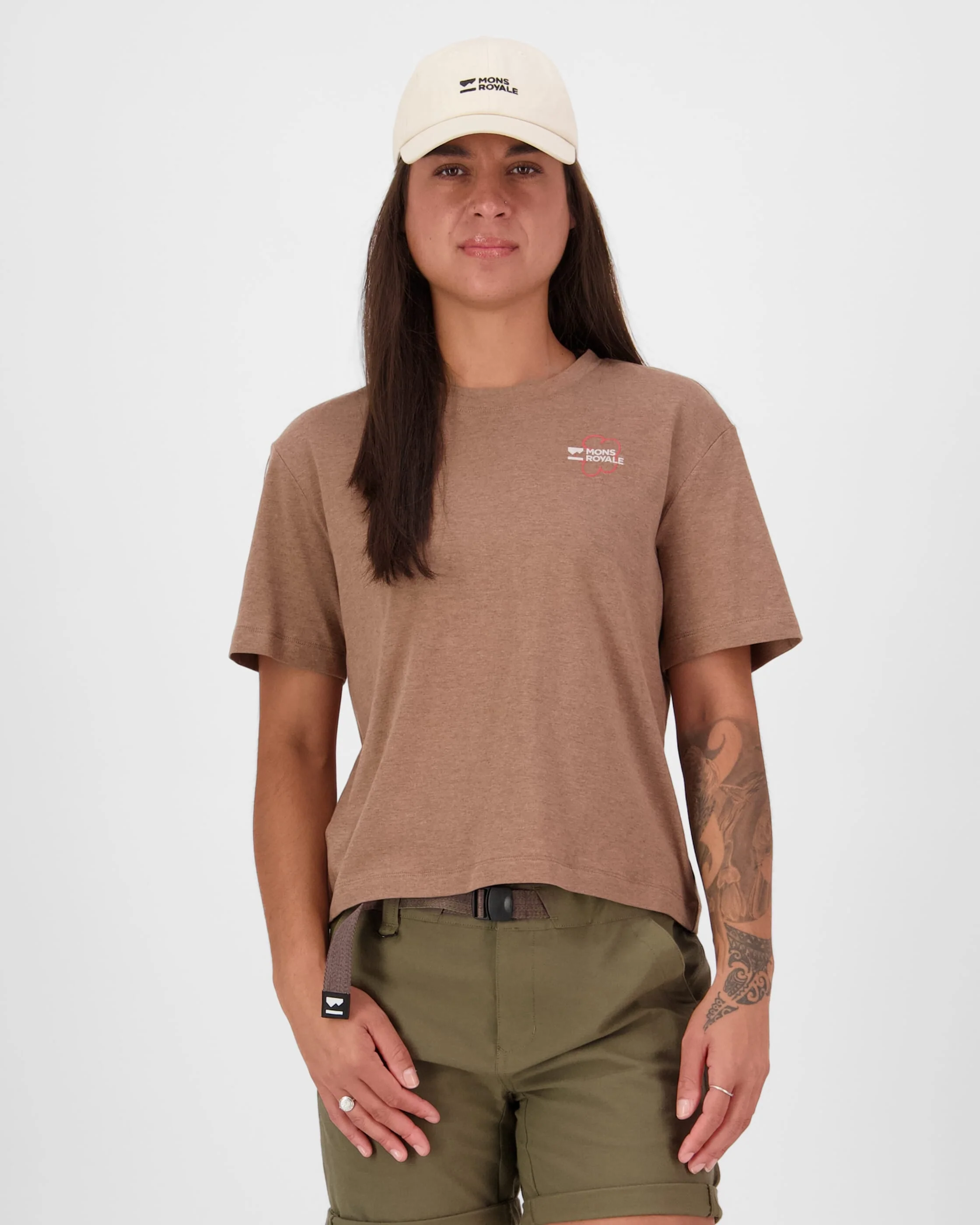 Yonder Merino Organic Cotton T-Shirt - Mocha | Women's T-Shirt